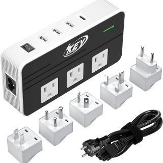 230-Watt Step Down 220V to 110V Voltage Converter & International Travel Adapter/Power Converter with USB-C Port 18W - [Use for USA Appliance Overseas in Europe, AU, UK, Ireland, etc.]