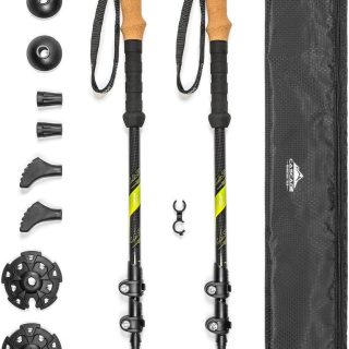 Cascade Mountain Tech Trekking Poles - Carbon Fiber Walking or Hiking Sticks with Quick Adjustable Locks