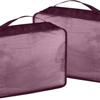Ebbniur Packing Cubes Set, 2 Pcs Packing Organizers Set for Suitcases (Burgundy)