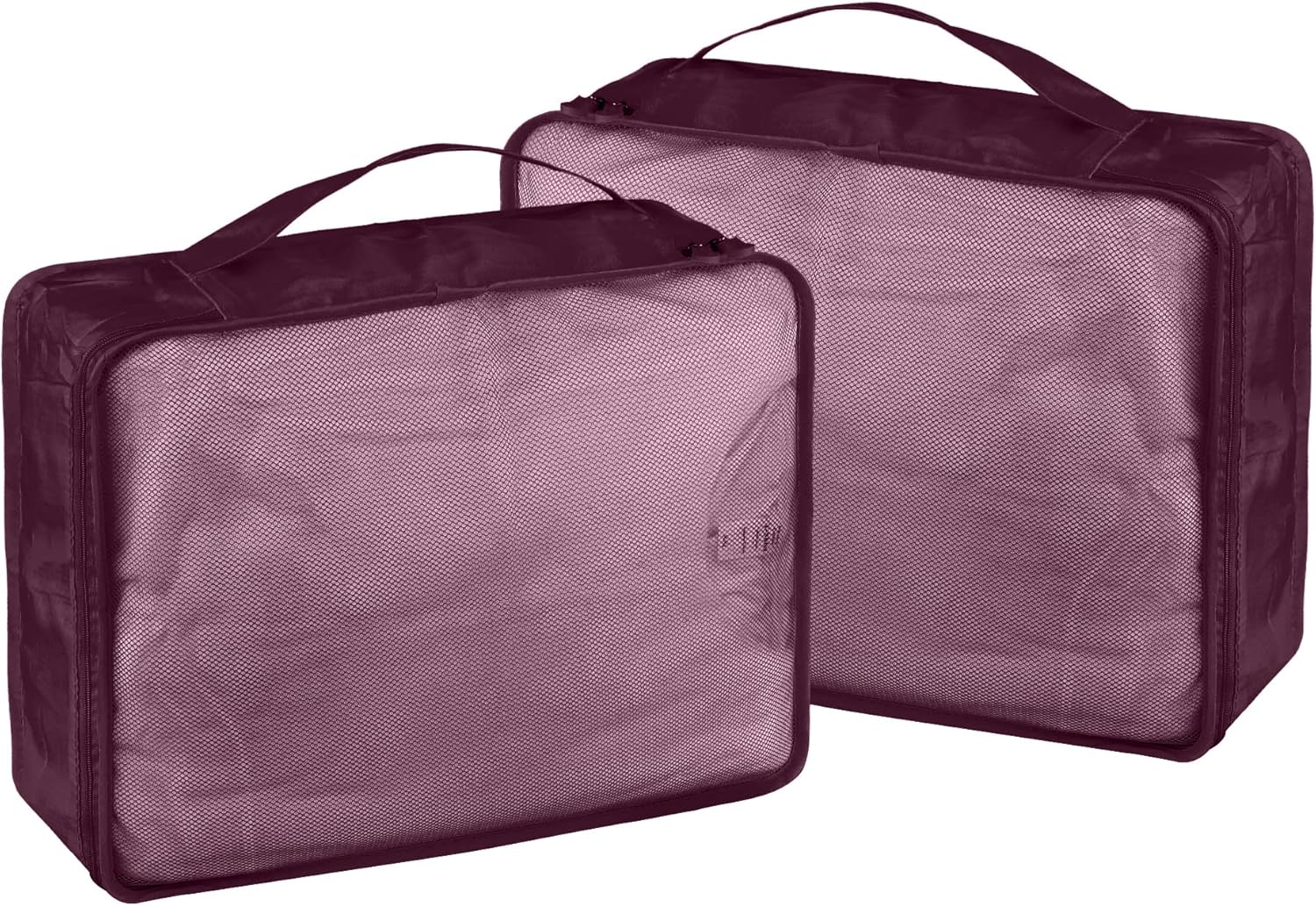 Ebbniur Packing Cubes Set, 2 Pcs Packing Organizers Set for Suitcases (Burgundy)